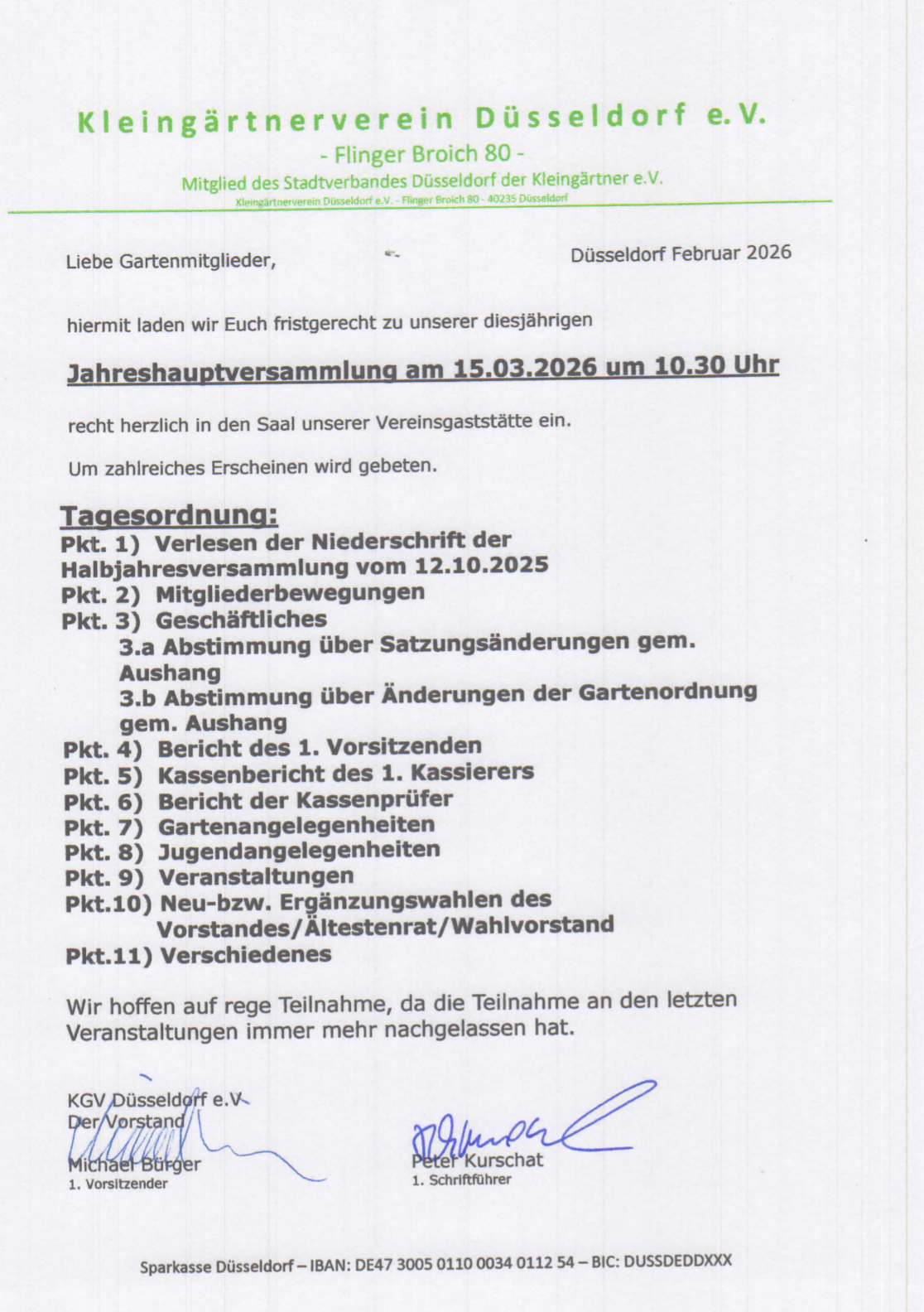 Jahreshauptversammlung